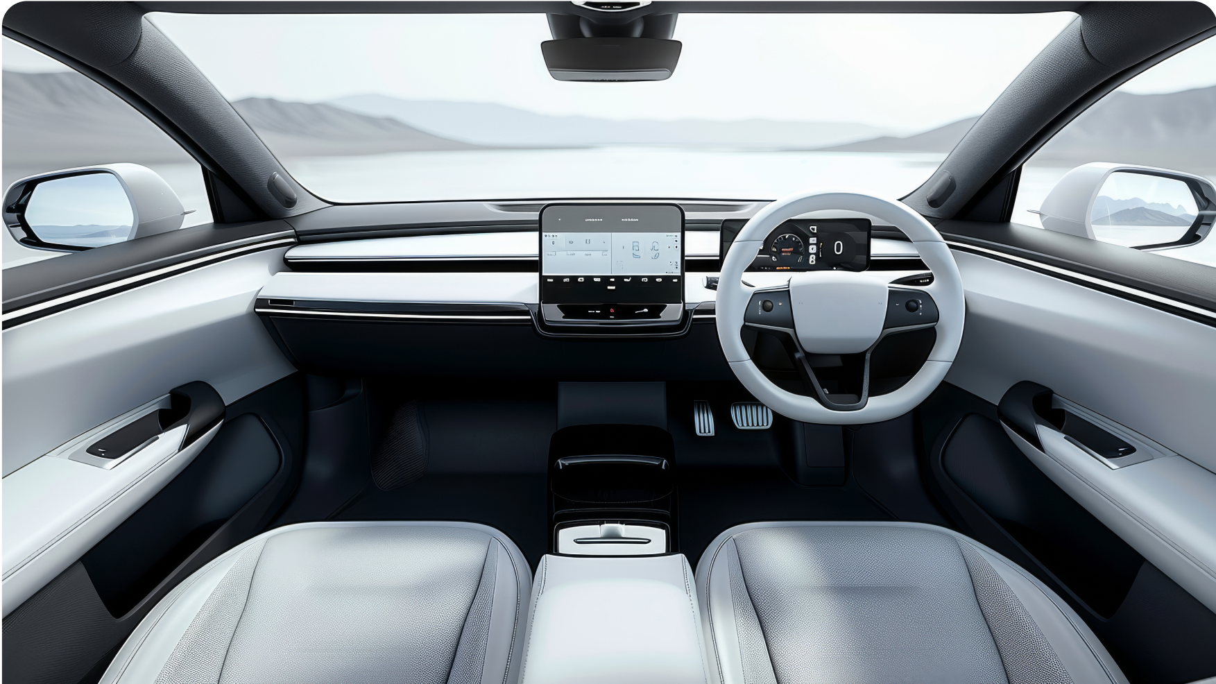 White interior of a car