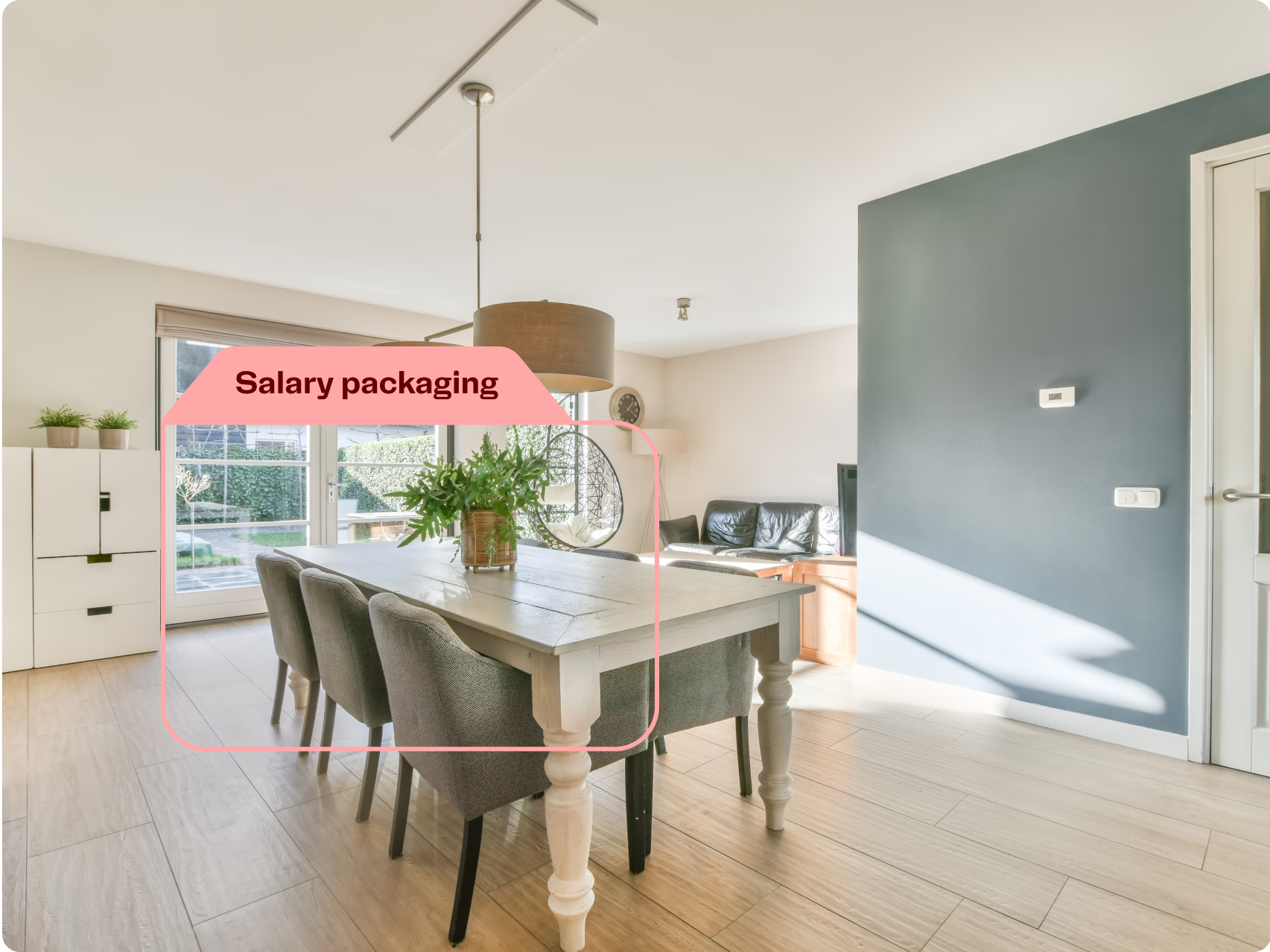 A sunlit dining room