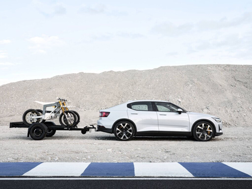 Polestar towing motorbikes