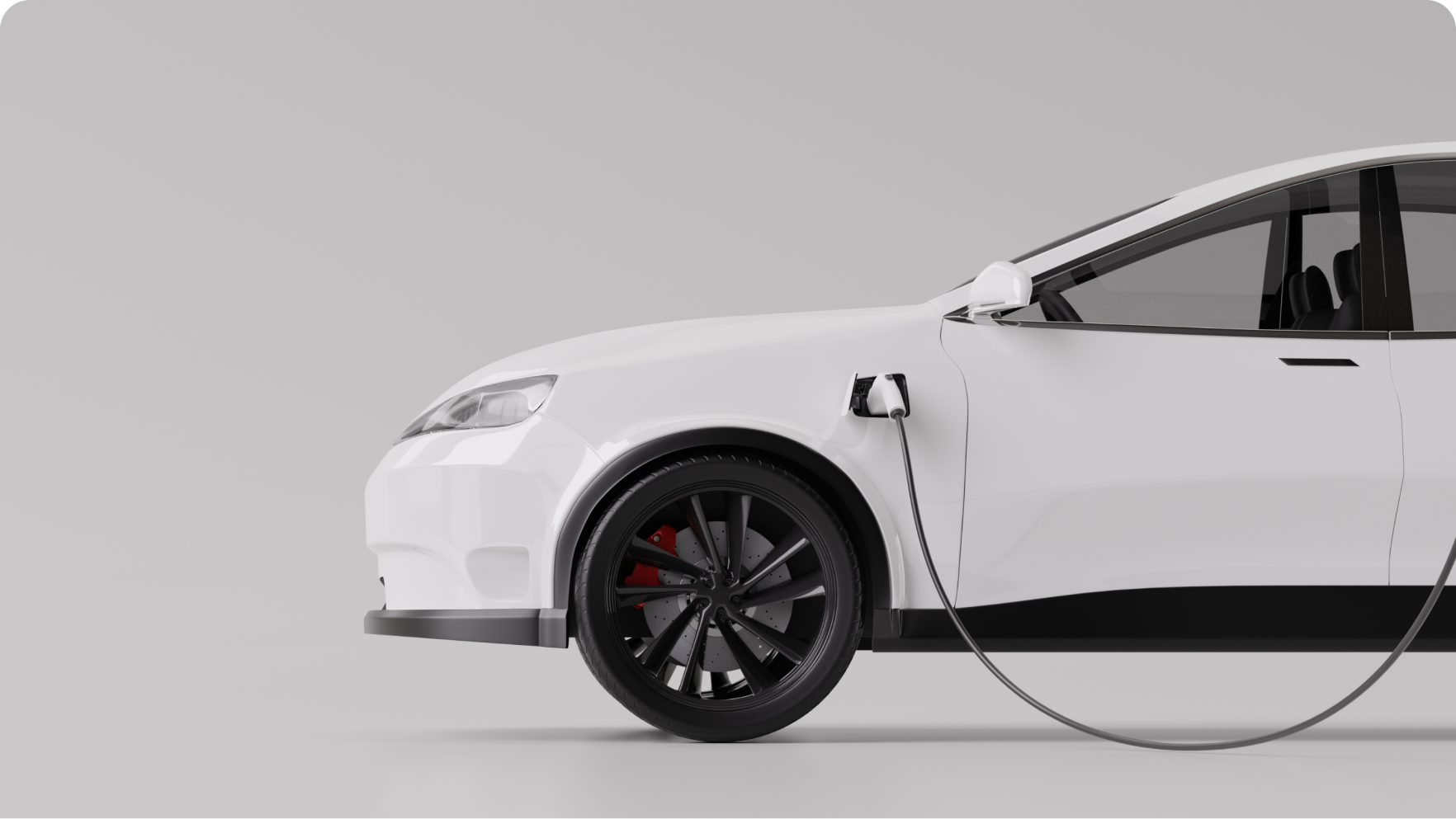 White EV on charge 