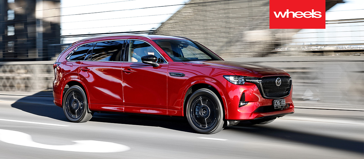 Mazda CX-80 on the road