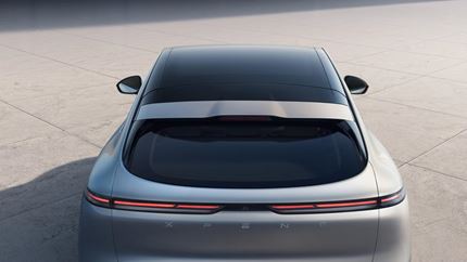 Rear view of a silver car