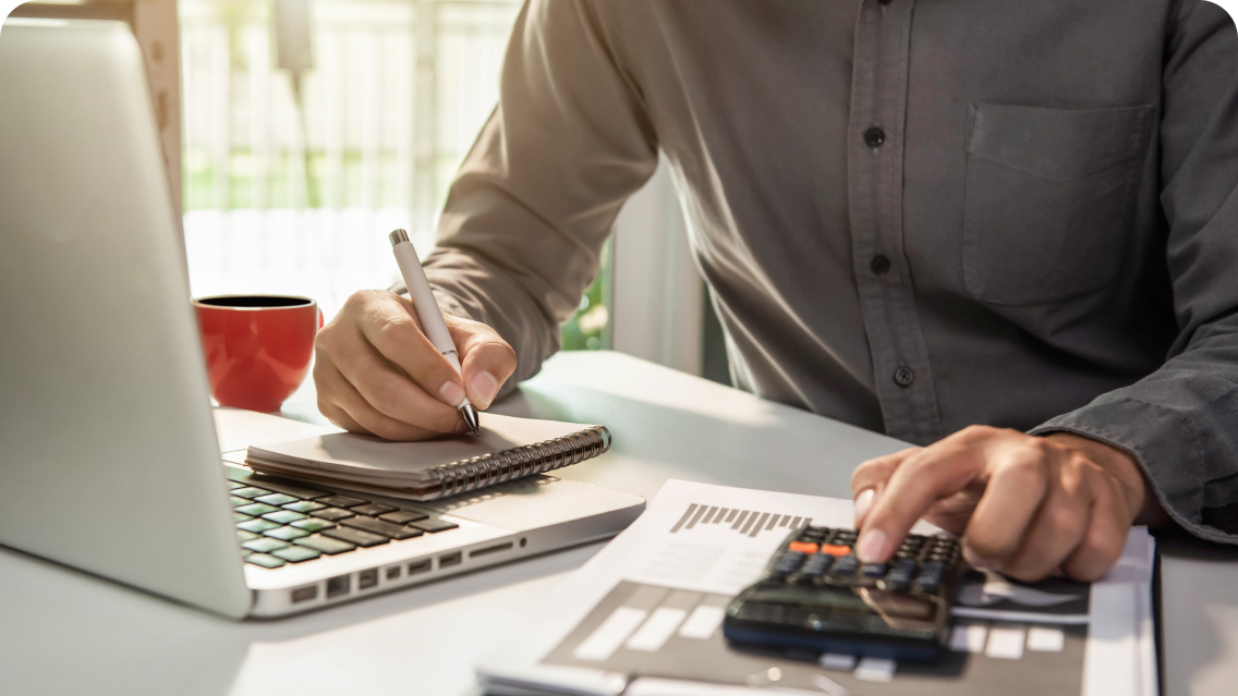 A man doing budget planning