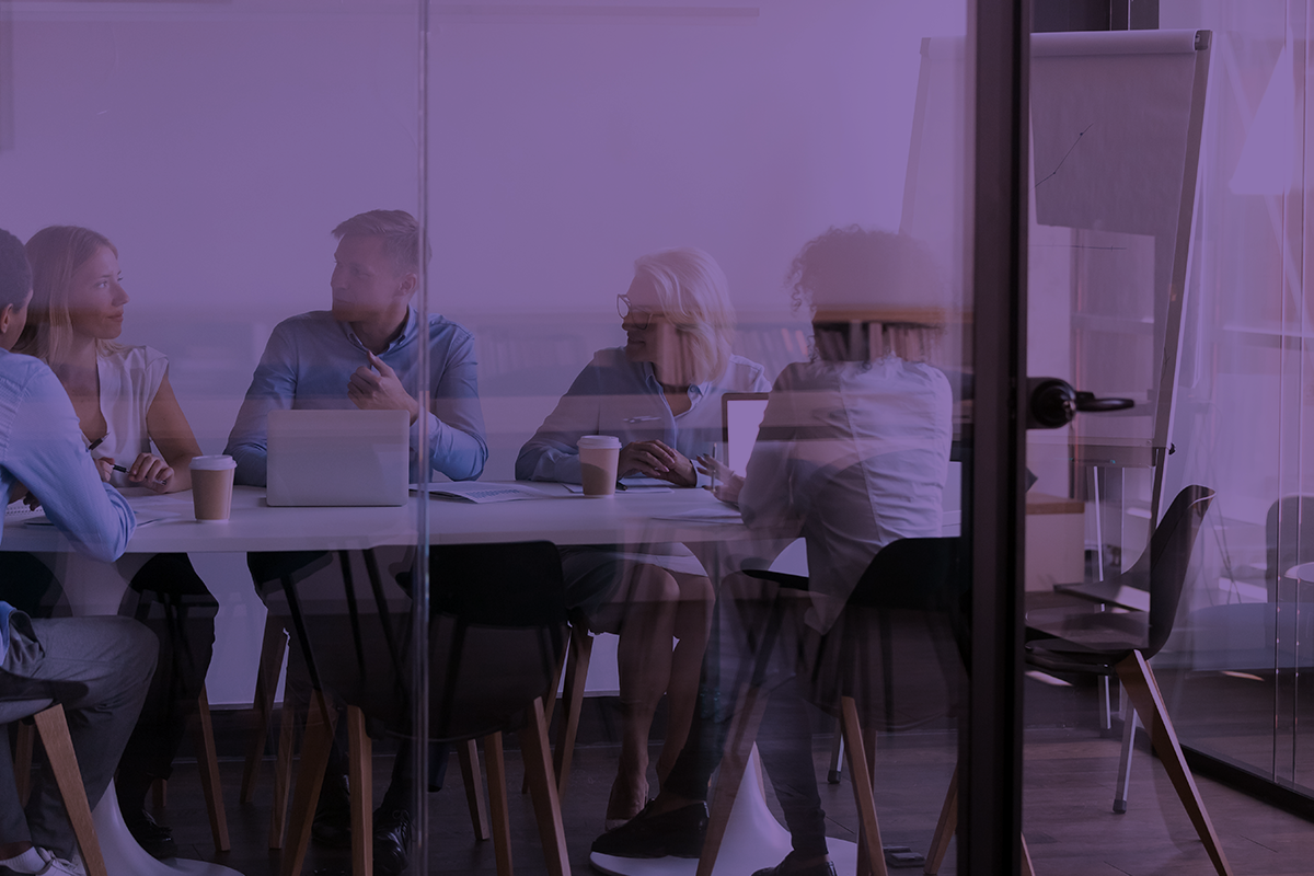 background image of an office meeting